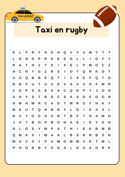 Spelling rugby en taxi woorden