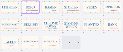 Kaartjes klassendienst